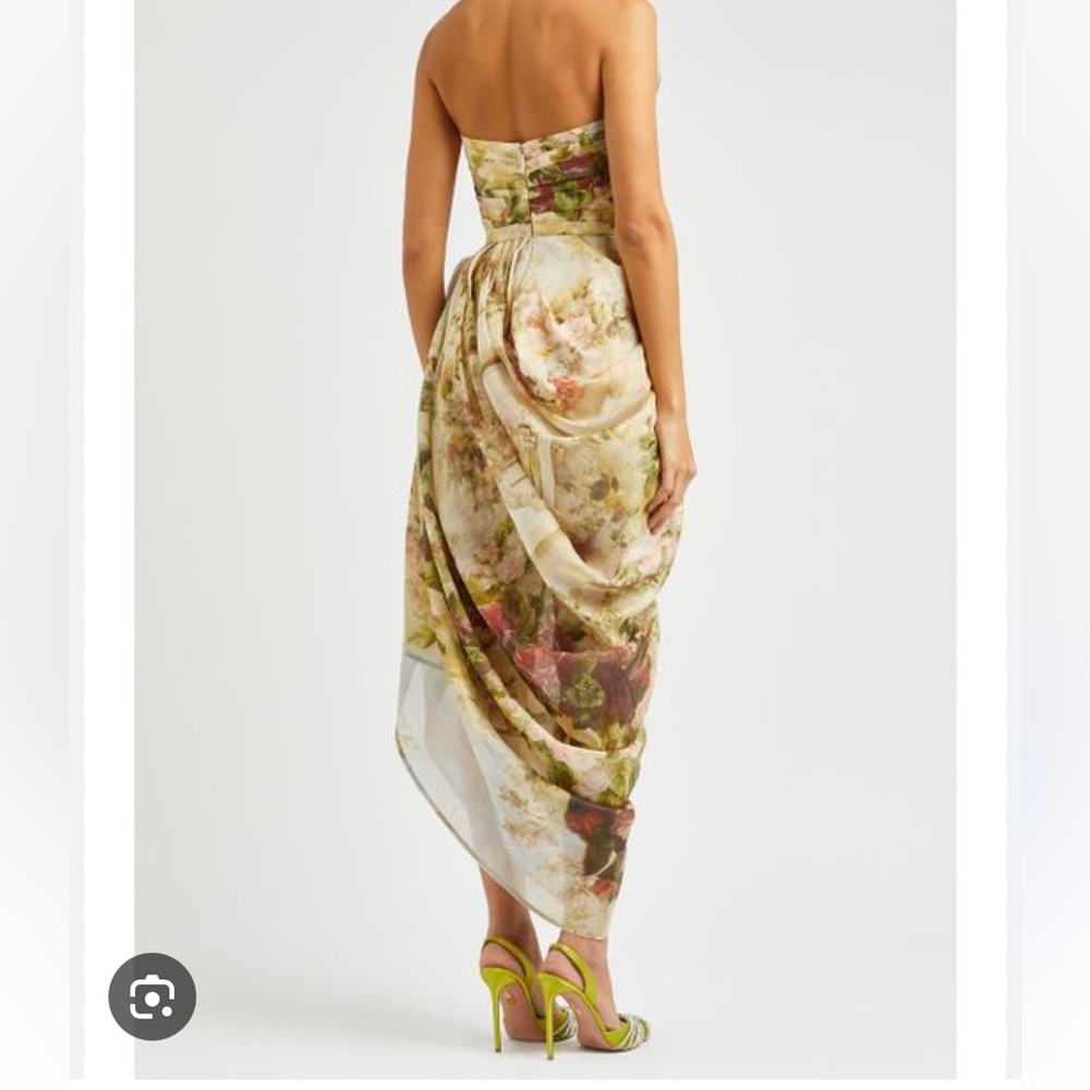 Zimmermann Luminosity Strapless Midi Dress in Rosy Garden - Picture 8 of 9